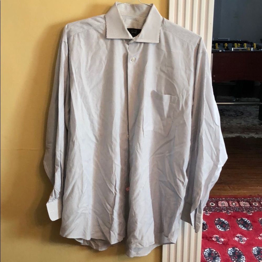 Men's Ike Behar dress shirt 16 1/2 34 blue stripe